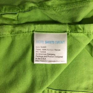 Hotel Sheets Direct queen bamboo flat and fitted sheets Kermit the Frog green